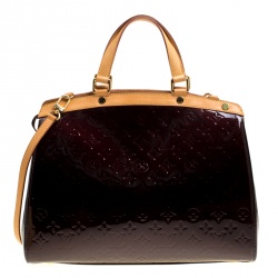 Pre Owned Louis Vuitton Amarante Monogram Vernis Brea GM Bag
