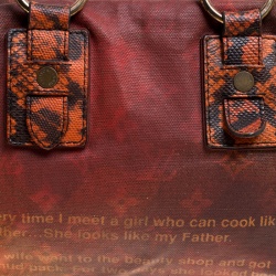 مملوكة مسبقًا Louis Vuitton Red/Brown Ombre Monogram Canvas and Lizard Limited Edition Richard Prince Mancrazy Jokes Bag