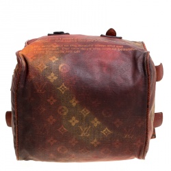 مملوكة مسبقًا Louis Vuitton Red/Brown Ombre Monogram Canvas and Lizard Limited Edition Richard Prince Mancrazy Jokes Bag