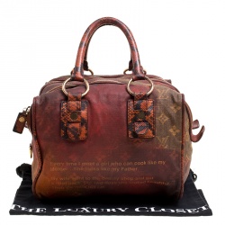 مملوكة مسبقًا Louis Vuitton Red/Brown Ombre Monogram Canvas and Lizard Limited Edition Richard Prince Mancrazy Jokes Bag