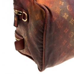 مملوكة مسبقًا Louis Vuitton Red/Brown Ombre Monogram Canvas and Lizard Limited Edition Richard Prince Mancrazy Jokes Bag
