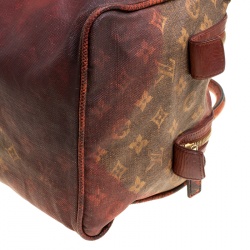 مملوكة مسبقًا Louis Vuitton Red/Brown Ombre Monogram Canvas and Lizard Limited Edition Richard Prince Mancrazy Jokes Bag