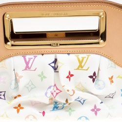 Pre Owned Louis Vuitton White Multicolor Monogram Canvas Judy MM Bag