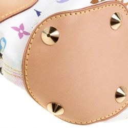 Pre Owned Louis Vuitton White Multicolor Monogram Canvas Judy MM Bag