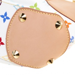 Pre Owned Louis Vuitton White Multicolor Monogram Canvas Judy MM Bag