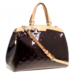 Pre Owned Louis Vuitton Amarante Monogram Vernis Brea MM Bag