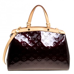 Pre Owned Louis Vuitton Amarante Monogram Vernis Brea MM Bag
