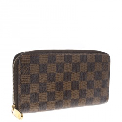 Louis Vuitton Damier Ebene Canvas Zippy Wallet