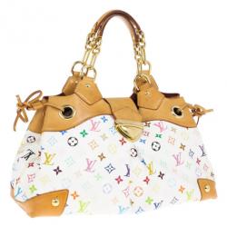 Pre Owned Louis Vuitton White Monogram Multicolore Ursula Bag