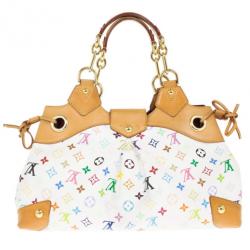 Pre Owned Louis Vuitton White Monogram Multicolore Ursula Bag
