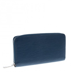 Pre Owned Louis Vuitton Cyan Epi Leather Zippy Wallet