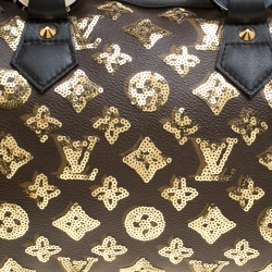 Pre Owned Louis Vuitton Black/Gold Monogram Canvas Limited Edition Eclipse Speedy 28