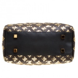 Pre Owned Louis Vuitton Black/Gold Monogram Canvas Limited Edition Eclipse Speedy 28