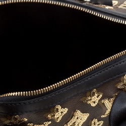 Pre Owned Louis Vuitton Black/Gold Monogram Canvas Limited Edition Eclipse Speedy 28