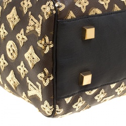 Pre Owned Louis Vuitton Black/Gold Monogram Canvas Limited Edition Eclipse Speedy 28