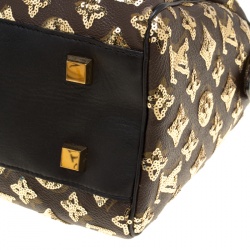 Pre Owned Louis Vuitton Black/Gold Monogram Canvas Limited Edition Eclipse Speedy 28