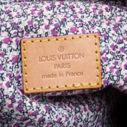 Pre Owned Louis Vuitton Blue Monogram Denim Limited Edition Patchwork Speedy Bag with Charm