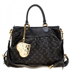 Authentic Louis Vuitton Black Denim Monogram Denim Neo Cabby PM Shoulder Bag