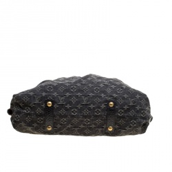 Pre Owned Louis Vuitton Black Monogram Denim Neo Cabby GM Bag with Charm