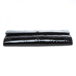 Pre Owned Louis Vuitton Black Monogram Vernis Sarah Continental Wallet