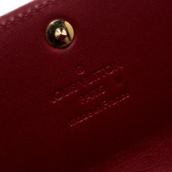 Pre Owned Louis Vuitton Rouge Grenadine Monogram Vernis Sarah Wallet