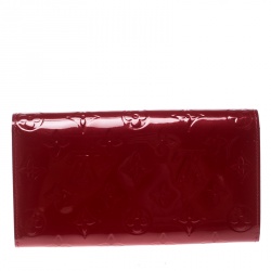 Louis Vuitton Rouge Grenadine Monogram Vernis Sarah Wallet