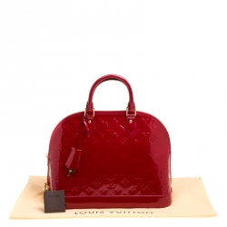 Pre Owned Louis Vuitton Pomme D’amour Monogram Vernis Alma MM Bag