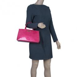 Pre Owned Louis Vuitton Pink Monogram Vernis Wilshire Satchel PM
