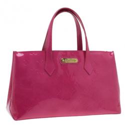 Pre Owned Louis Vuitton Pink Monogram Vernis Wilshire Satchel PM
