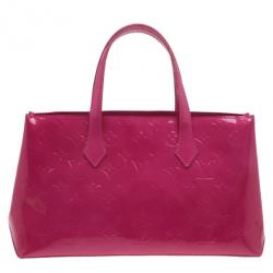 Pre Owned Louis Vuitton Pink Monogram Vernis Wilshire Satchel PM