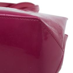 Pre Owned Louis Vuitton Pink Monogram Vernis Wilshire Satchel PM