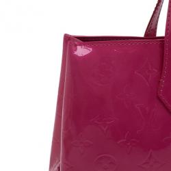 Pre Owned Louis Vuitton Pink Monogram Vernis Wilshire Satchel PM