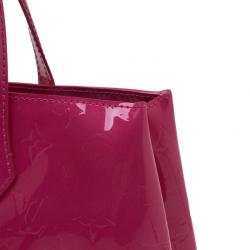 Pre Owned Louis Vuitton Pink Monogram Vernis Wilshire Satchel PM