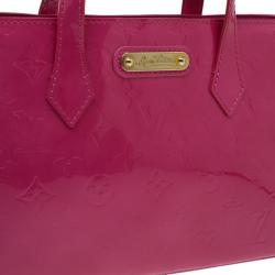 Pre Owned Louis Vuitton Pink Monogram Vernis Wilshire Satchel PM