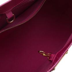 Pre Owned Louis Vuitton Pink Monogram Vernis Wilshire Satchel PM