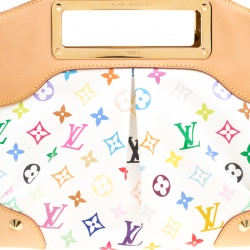 Pre Owned Louis Vuitton White Multicolor Monogram Canvas Judy MM Bag