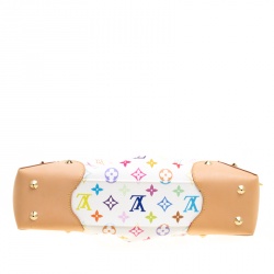 Pre Owned Louis Vuitton White Multicolor Monogram Canvas Judy MM Bag