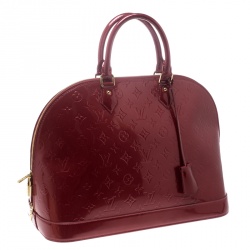 Pre Owned Louis Vuitton Pomme D’amour Monogram Vernis Alma GM Bag