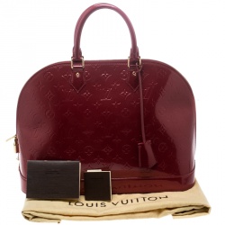 Pre Owned Louis Vuitton Pomme D’amour Monogram Vernis Alma GM Bag