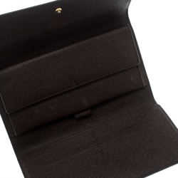 Pre Owned Louis Vuitton Damier Ebene Canvas Sarah Wallet