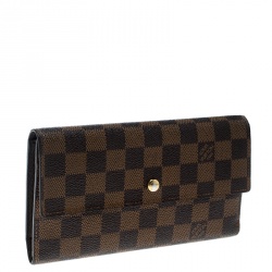 Pre Owned Louis Vuitton Damier Ebene Canvas Sarah Wallet