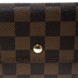 Pre Owned Louis Vuitton Damier Ebene Canvas Sarah Wallet
