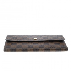 Pre Owned Louis Vuitton Damier Ebene Canvas Sarah Wallet