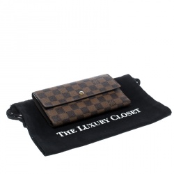 Pre Owned Louis Vuitton Damier Ebene Canvas Sarah Wallet