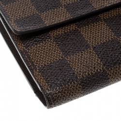Pre Owned Louis Vuitton Damier Ebene Canvas Sarah Wallet