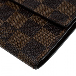Pre Owned Louis Vuitton Damier Ebene Canvas Sarah Wallet