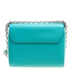 Pre Owned Louis Vuitton Turquoise Epi Leather Twist PM Bag