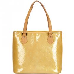 Authentic Louis Vuitton Vernis Houston Shoulder Hand Bag Perle M91342 LV0002