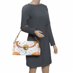 مملوكة مسبقًا Louis Vuitton White Multicolor Monogram Canvas Beverly Bag