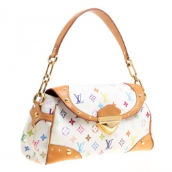 مملوكة مسبقًا Louis Vuitton White Multicolor Monogram Canvas Beverly Bag